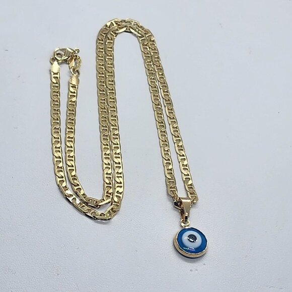 Radiant Fashion LLC Jewelry - Brand New Brazilian 18k Gold Filled Baby Blue Evil  Eye Necklace
